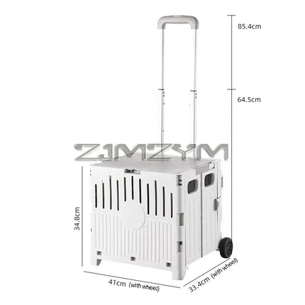 EcoWarra 2 ventilate grey 5S Quick Folding Shopping Trolley Large Capacity Hand-Pulled Cart Climb Stairs Vegetable Bung Lightweight Travel Picnic Handcart