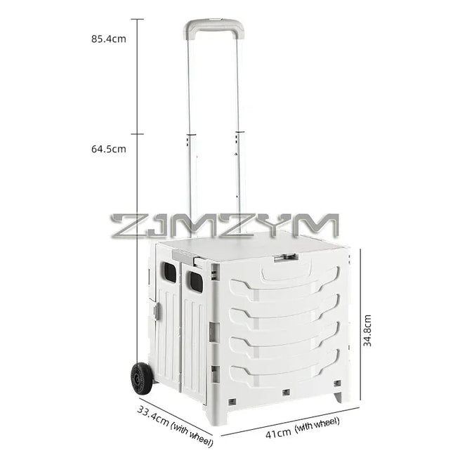 EcoWarra 2 wheel grey 5S Quick Folding Shopping Trolley Large Capacity Hand-Pulled Cart Climb Stairs Vegetable Bung Lightweight Travel Picnic Handcart