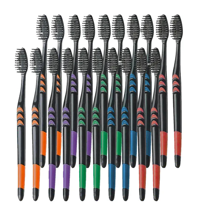 EcoWarra 20 10/20 Pcs Family pack toothbrush, Bamboo Charcoal Soft fur Toothbrush, Travel Carry，Color random