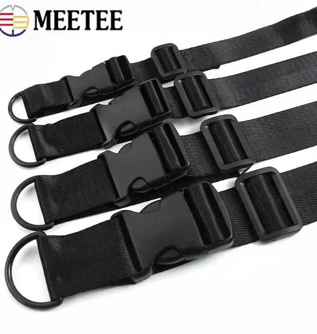 EcoWarra 20-38mm Bag Strap Repair Combination Plastic Buckles Black Nylon Webbing Release Buckle Slider Clip D Ring Hook for Dog Collar