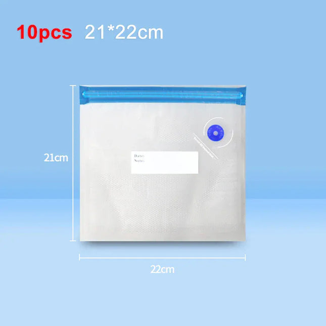 EcoWarra 21x22cm 10pcs Food Vacuum Bags Reusable Vacuum Bags Small Large Size Vacuum Sealed Food Bags Food Storage Bag 10Pcs Vacuum Packaging Bags