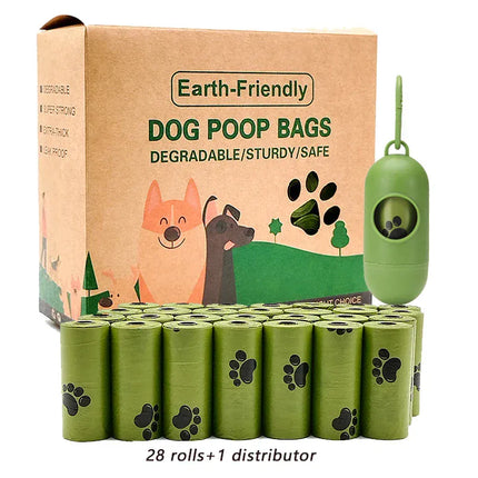 EcoWarra 28 rolls and divider Eco-Friendly Dog Poop Bags Biodegradable Compostable Scented Plant-Based PLA+PBAT Flushable Pet Waste Bags for Dogs and Cats