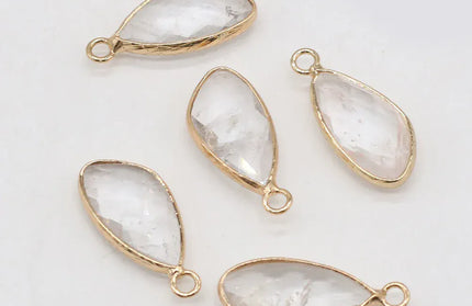 EcoWarra 2pc Natural Rose Clear Pink Quartz Labradorite Amethysts Stone Charm Pendant for Necklaces Earrings Jewelry Making Accessories