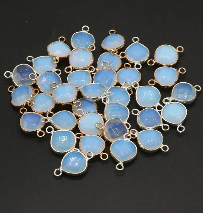 EcoWarra 2pcs Natural Stone Connectors Fat Water Drop Pendant Charms for DIY Women Men Necklace Bracelets Jewelry Making Accessories