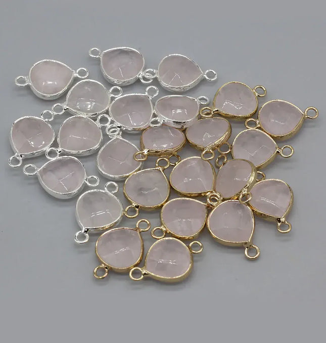 EcoWarra 2pcs Natural Stone Connectors Fat Water Drop Pendant Charms for DIY Women Men Necklace Bracelets Jewelry Making Accessories