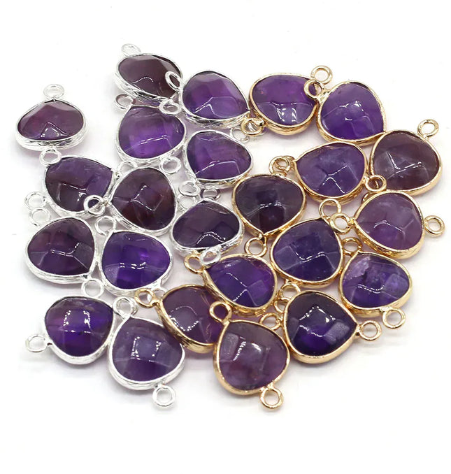 EcoWarra 2pcs Natural Stone Connectors Fat Water Drop Pendant Charms for DIY Women Men Necklace Bracelets Jewelry Making Accessories