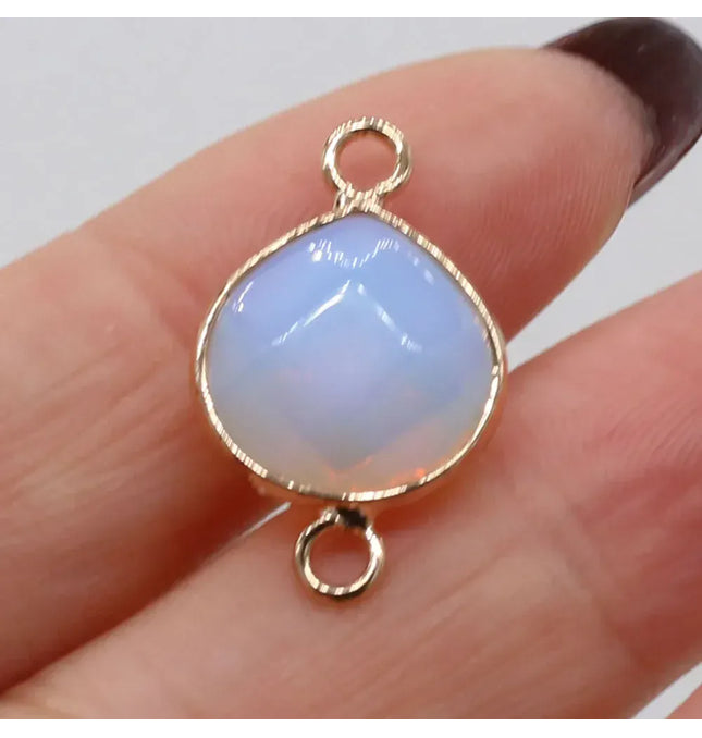 EcoWarra 2pcs Natural Stone Connectors Fat Water Drop Pendant Charms for DIY Women Men Necklace Bracelets Jewelry Making Accessories