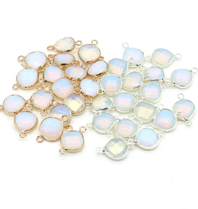 EcoWarra 2pcs Natural Stone Connectors Fat Water Drop Pendant Charms for DIY Women Men Necklace Bracelets Jewelry Making Accessories