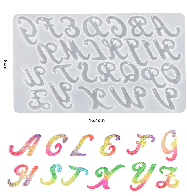 EcoWarra 3 Alphabet & Number Resin Silicone Mold – Letter Mould for DIY Keychains, Jewelry & Pendants