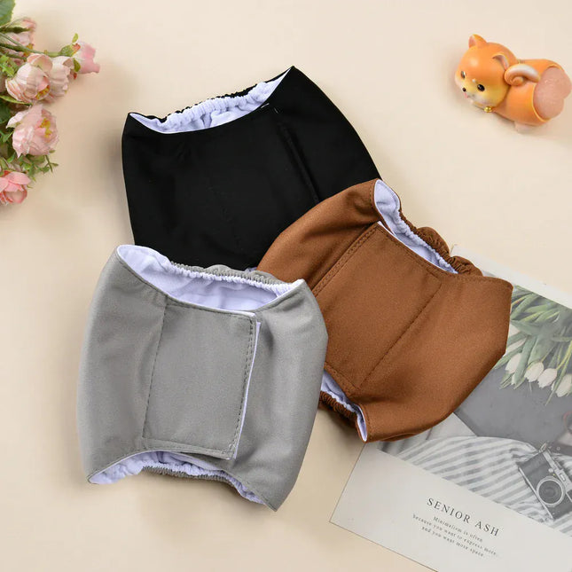 EcoWarra 3 Pack Washable Male Dog Diaper Pet Sanitary Panties For Small Medium Dogs Adjustable Nappy Belly Band Wrap Diapers Pug Supp;ies