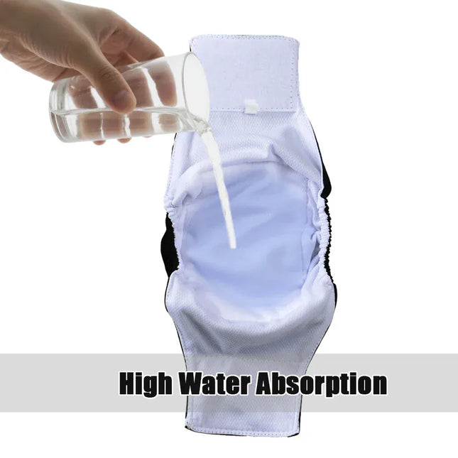 EcoWarra 3 Pack Washable Male Dog Diaper Pet Sanitary Panties For Small Medium Dogs Adjustable Nappy Belly Band Wrap Diapers Pug Supp;ies