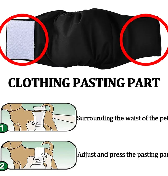 EcoWarra 3 Pack Washable Male Dog Diaper Pet Sanitary Panties For Small Medium Dogs Adjustable Nappy Belly Band Wrap Diapers Pug Supp;ies