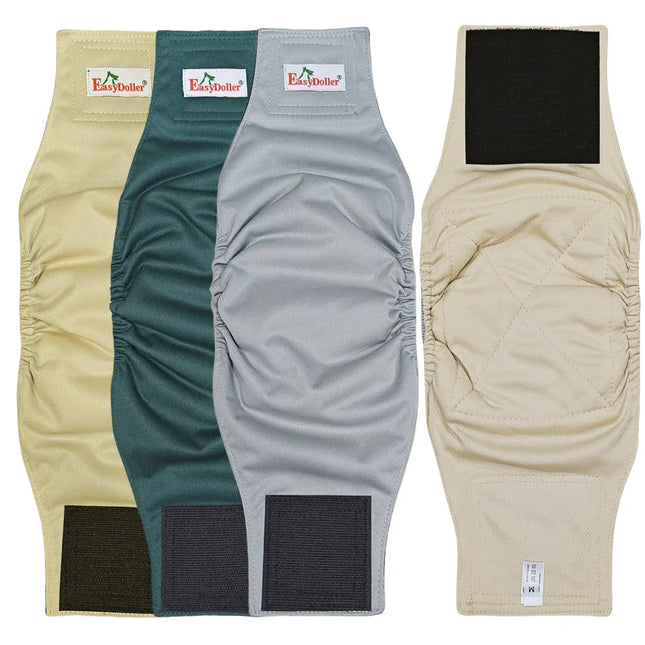 EcoWarra 3 Pack Washable Reusable Male Dog Diaper Pet Dog Sanitary Pants Nappy Belly Band Wrap Leak Proof Dogs Pee Pant Diapers For Puppy