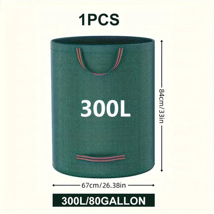 EcoWarra 300L PP Garden Waste Bags Heavy-Duty  Reusable Yard Debris Bags with Industrial Fabric and Handles for Plant, and Leaf Collection