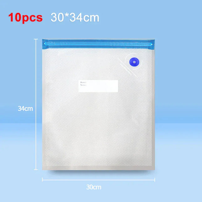 EcoWarra 30x34cm 10pcs Food Vacuum Bags Reusable Vacuum Bags Small Large Size Vacuum Sealed Food Bags Food Storage Bag 10Pcs Vacuum Packaging Bags