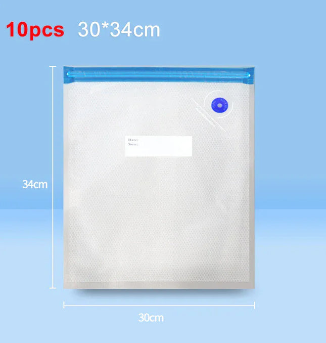 EcoWarra 30x34cm 10pcs Food Vacuum Bags Reusable Vacuum Bags Small Large Size Vacuum Sealed Food Bags Food Storage Bag 10Pcs Vacuum Packaging Bags