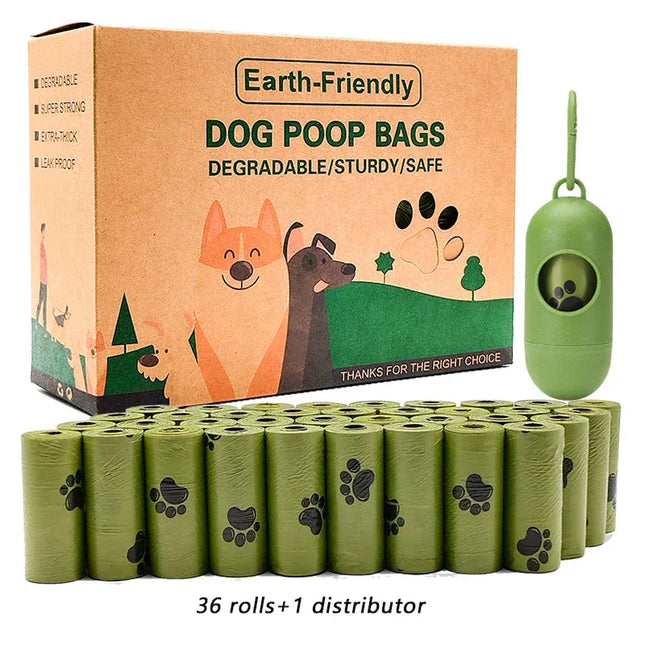 EcoWarra 36 rolls and divider Eco-Friendly Dog Poop Bags Biodegradable Compostable Scented Plant-Based PLA+PBAT Flushable Pet Waste Bags for Dogs and Cats