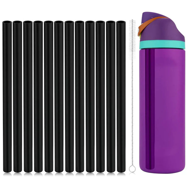 EcoWarra 4/6/12PCS Replacement Straws for Owala Water Bottle 24 oz 32 oz, Reusable Plastic Straws with Cleaning Brush