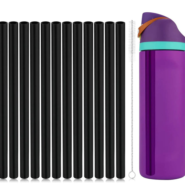 EcoWarra 4/6/12PCS Replacement Straws for Owala Water Bottle 24 oz 32 oz, Reusable Plastic Straws with Cleaning Brush