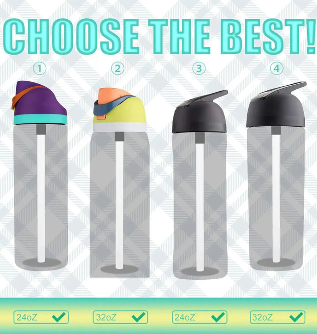 EcoWarra 4/6/12PCS Replacement Straws for Owala Water Bottle 24 oz 32 oz, Reusable Plastic Straws with Cleaning Brush