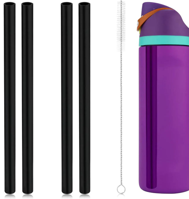 EcoWarra 4/6/12PCS Replacement Straws for Owala Water Bottle 24 oz 32 oz, Reusable Plastic Straws with Cleaning Brush