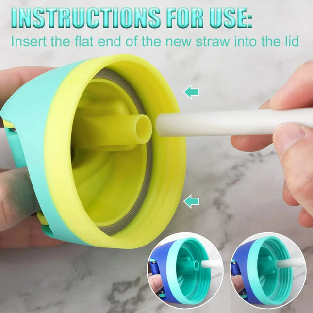 EcoWarra 4/6/12PCS Replacement Straws for Owala Water Bottle 24 oz 32 oz, Reusable Plastic Straws with Cleaning Brush