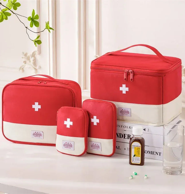 EcoWarra 4 Sizes Portable Medicine Bag Travel First Aid Kit Medicine Bag Storage Bag Survival Kit Medicine Box Outdoor Emergency Camping