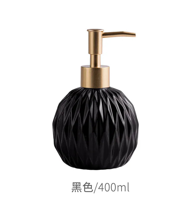 EcoWarra 400ml / black Ceramic Bathroom Reusable Soap Dispenser Lotion Bottles Liquid Pump Bottle Lotion Dispenser Soap Dispenser Bathroom Decoration