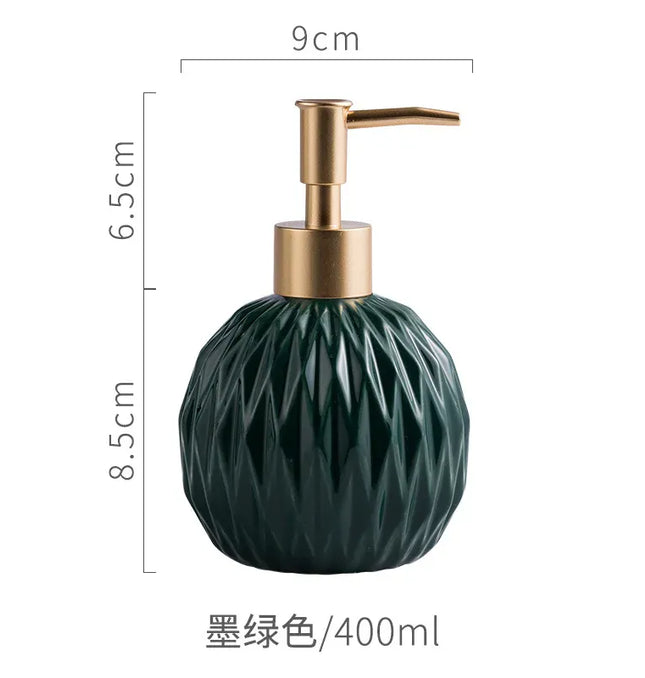 EcoWarra 400ml / green Ceramic Bathroom Reusable Soap Dispenser Lotion Bottles Liquid Pump Bottle Lotion Dispenser Soap Dispenser Bathroom Decoration