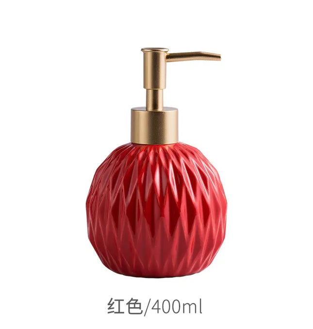 EcoWarra 400ml / Red Ceramic Bathroom Reusable Soap Dispenser Lotion Bottles Liquid Pump Bottle Lotion Dispenser Soap Dispenser Bathroom Decoration