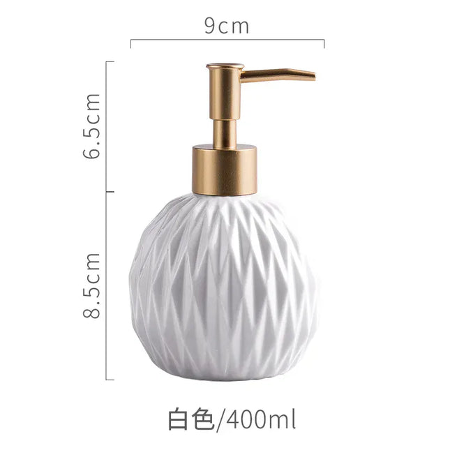 EcoWarra 400ml / white Ceramic Bathroom Reusable Soap Dispenser Lotion Bottles Liquid Pump Bottle Lotion Dispenser Soap Dispenser Bathroom Decoration