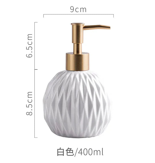 EcoWarra 400ml / white Ceramic Bathroom Reusable Soap Dispenser Lotion Bottles Liquid Pump Bottle Lotion Dispenser Soap Dispenser Bathroom Decoration