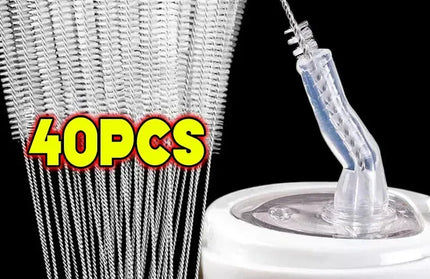 EcoWarra 40pcs / 17cm Drinking Straw Cleaning Brush Kit Reusable Tube Pipe Cleaner Nylon Stainless Steel Long Cleaning Brushes for Baby Cup Bottles