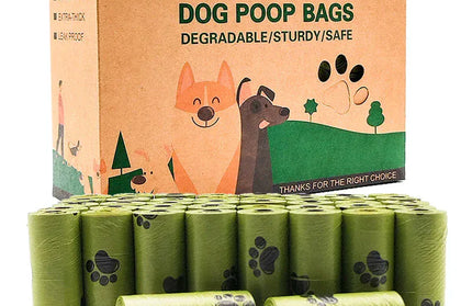 EcoWarra 42 rolls Eco-Friendly Dog Poop Bags Biodegradable Compostable Scented Plant-Based PLA+PBAT Flushable Pet Waste Bags for Dogs and Cats