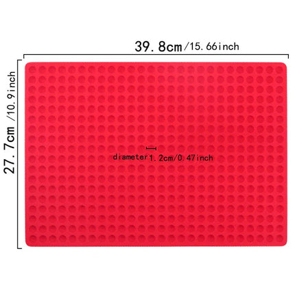 EcoWarra 468 hole red color 468 Mini hemispherical hole Mold Microwave Oven Pad Kitchen Drainage mat soft Silicone Mold making dog food Chocolate Candy Mold