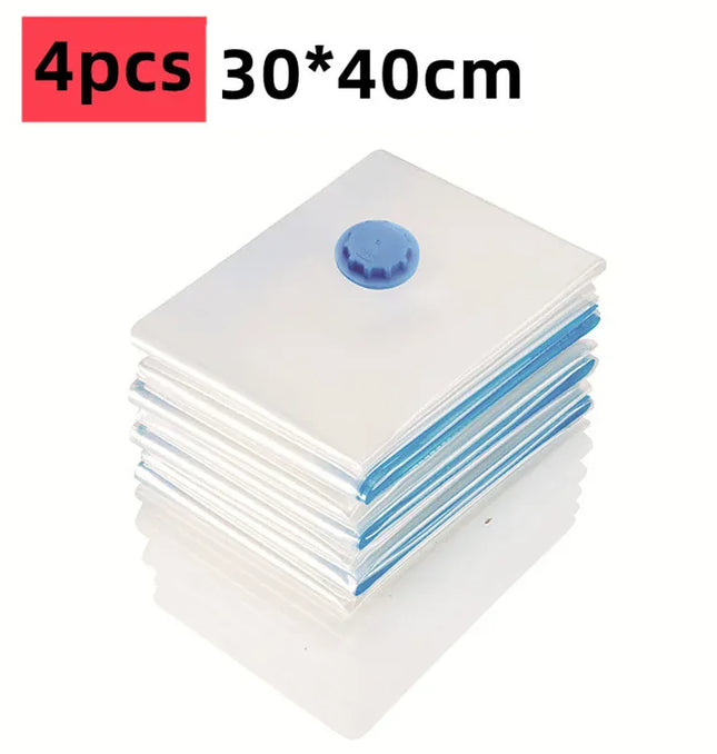 EcoWarra 4PC 30X40CM Compressed bag electric pump, travel vacuum bag pump, mini vacuum sealant machine, food space savings, food organizer