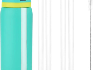 EcoWarra 4PCS White 4/6/12PCS Replacement Straws for Owala Water Bottle 24 oz 32 oz, Reusable Plastic Straws with Cleaning Brush