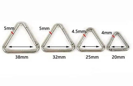 EcoWarra 5/10Pcs Metal Triangle Spring Ring Openable Bag Belt Strap Buckle Carabiner Connect Keyring Dog Chain Snap Clasp Trigger Hook