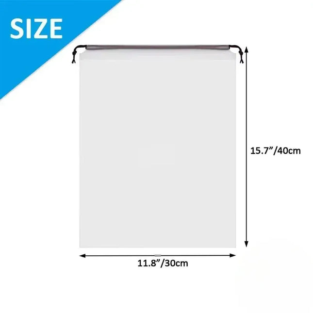 EcoWarra 5/10PCS Portable Shoe Storage Drawstring Eco Storage Bags for Shoes Sundries Travel Waterproof Transparent Plastic Storage Bag