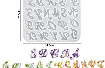 EcoWarra 5 Alphabet & Number Resin Silicone Mold – Letter Mould for DIY Keychains, Jewelry & Pendants