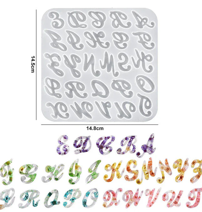 EcoWarra 5 Alphabet & Number Resin Silicone Mold – Letter Mould for DIY Keychains, Jewelry & Pendants