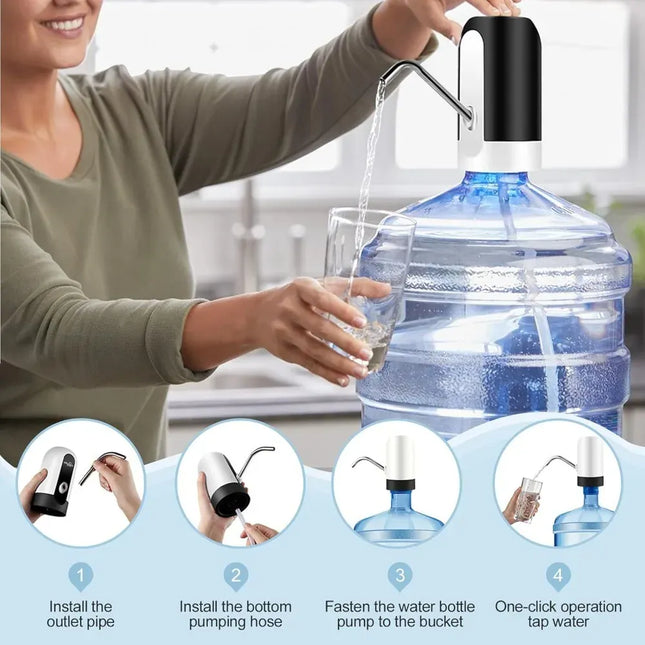 EcoWarra 5 Gallon Water Bottle Dispenser USB Rechargeable Water Bottle Pump Camping Portable Electric Water Dispenser Reusable