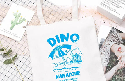 EcoWarra 5 Kpop Nanatour Shoulder Bag Summer Simple White Letter Print Canvas Bag S.Coups Jeonghan Y2k Women's Travel Handbag Eco