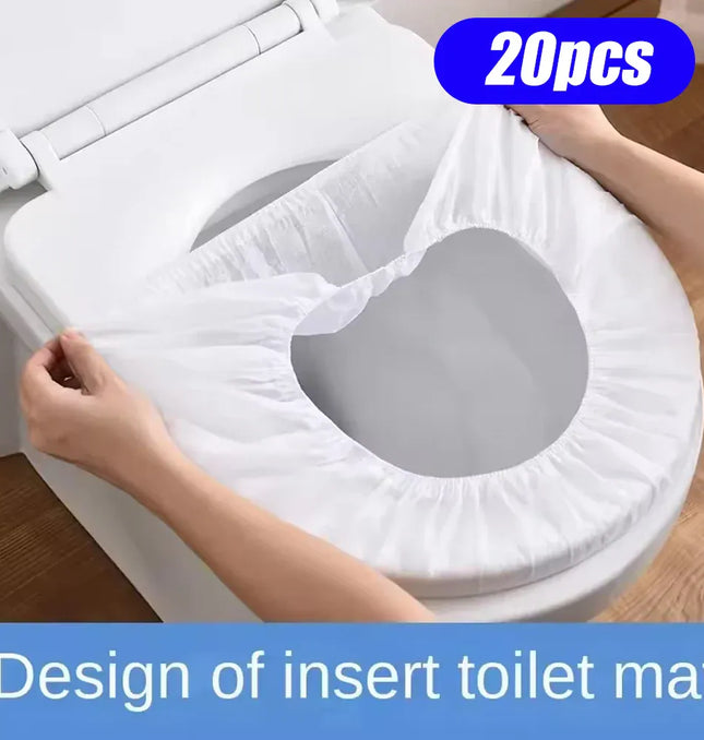 EcoWarra 50/20/10pcs Portable Disposable Toilet Seat Cover Waterproof Non-woven Protective Cover Seat Cushion Travel Camp Hotel Bathroom