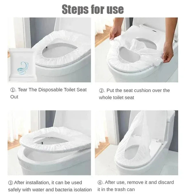 EcoWarra 50/20/10pcs Portable Disposable Toilet Seat Cover Waterproof Non-woven Protective Cover Seat Cushion Travel Camp Hotel Bathroom