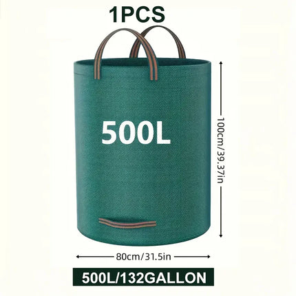 EcoWarra 500L PP Garden Waste Bags Heavy-Duty  Reusable Yard Debris Bags with Industrial Fabric and Handles for Plant, and Leaf Collection