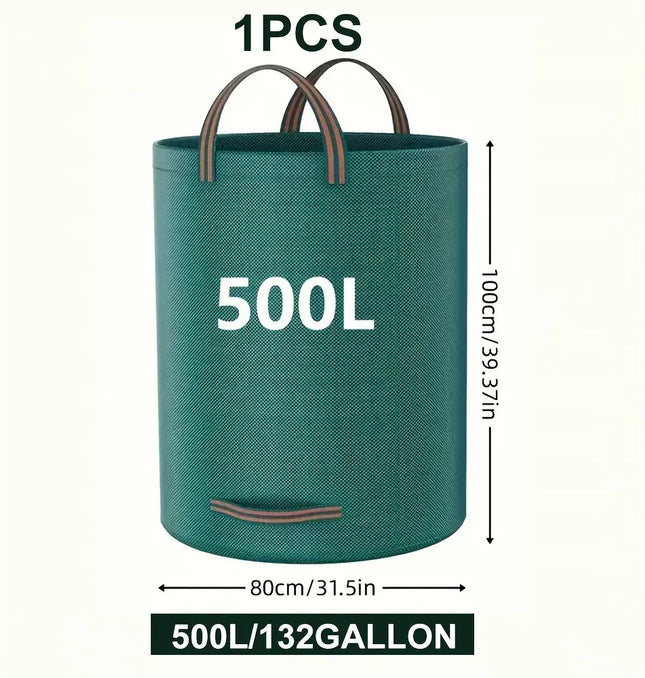 EcoWarra 500L PP Garden Waste Bags Heavy-Duty  Reusable Yard Debris Bags with Industrial Fabric and Handles for Plant, and Leaf Collection
