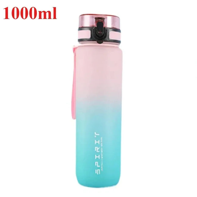 EcoWarra 500ML/650ML/750ML/1000ML Sports Water Bottle Motivational Leak Proof Portable Reusable Plastic Cups Outdoor Travel Gym Jugs