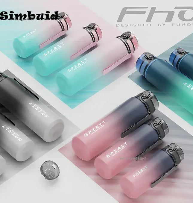 EcoWarra 500ML/650ML/750ML/1000ML Sports Water Bottle Motivational Leak Proof Portable Reusable Plastic Cups Outdoor Travel Gym Jugs