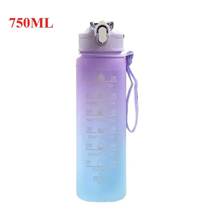 EcoWarra 500ML/650ML/750ML/1000ML Sports Water Bottle Motivational Leak Proof Portable Reusable Plastic Cups Outdoor Travel Gym Jugs